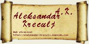 Aleksandar Kreculj vizit kartica